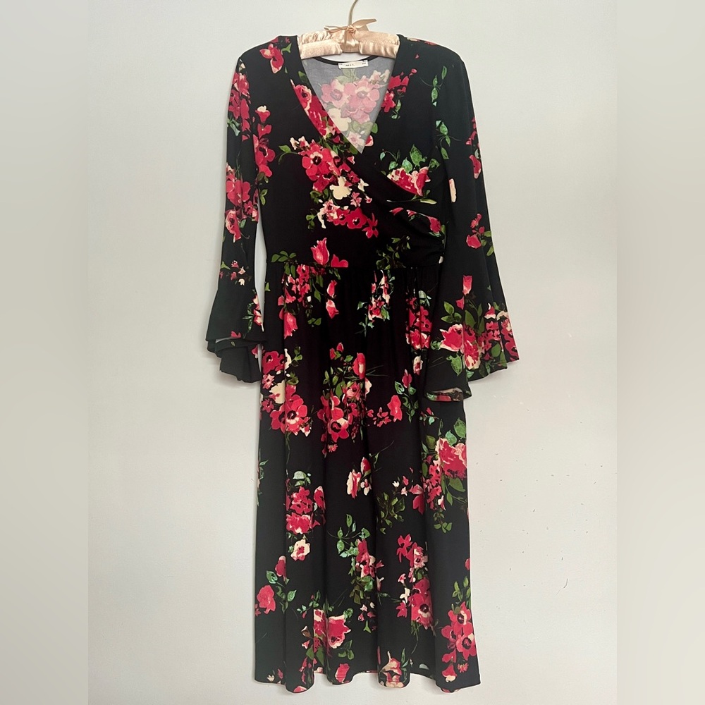 Boho Floral Midi Dress Size S